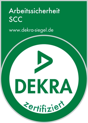 Arbeitssicherheit SCC-Siegel der Dekra.